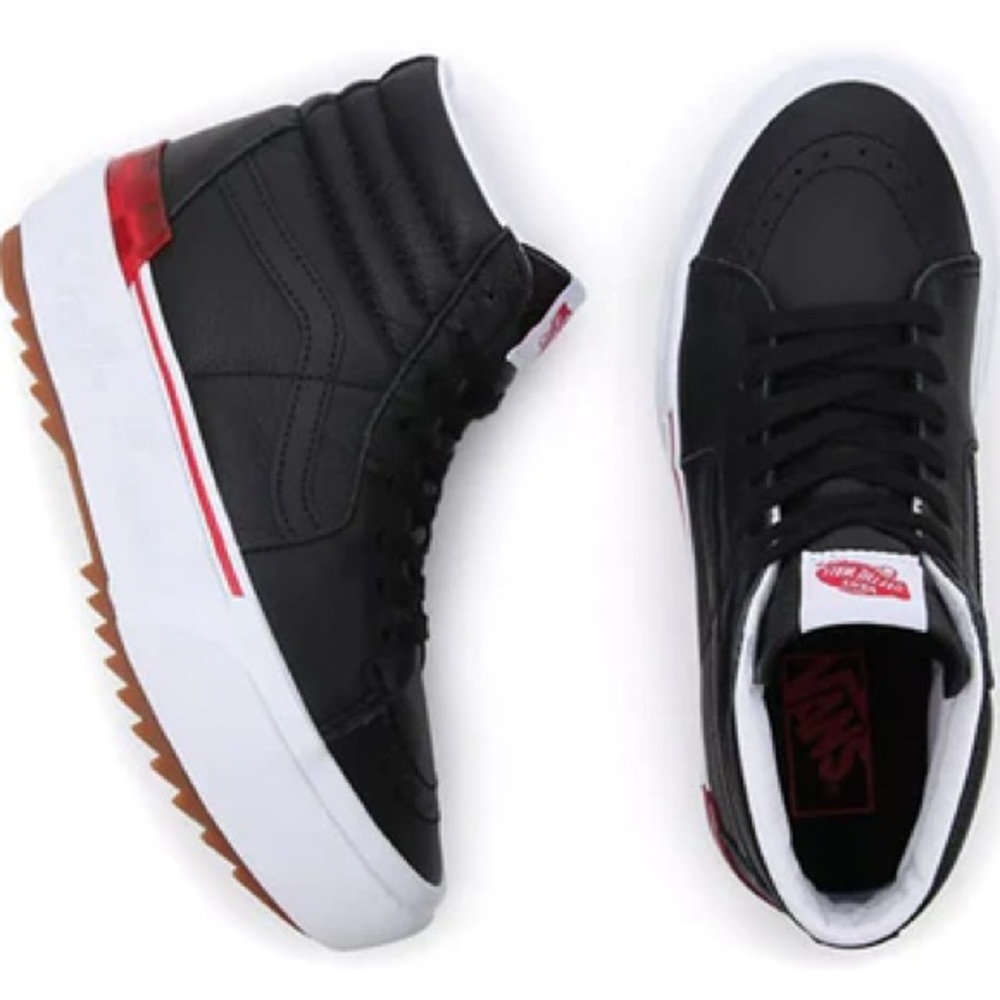 NIB $160 Vans Waffle Lover SK8-HI Stacked High-Top Sneakers Black VN0A4BTWB0M